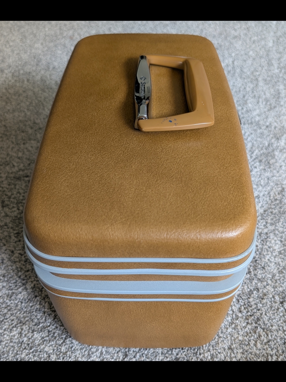 Vintage Samsonite Brown Royal Traveller Medalist Train Makeup Case Tote w/ Tray - Picture 4 of 14